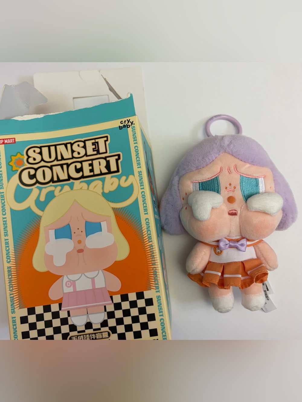 Sunset Concert Crybaby Collectable Plush Keychain Toy - Bright Orange